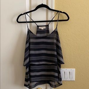 Navy blue and white tank